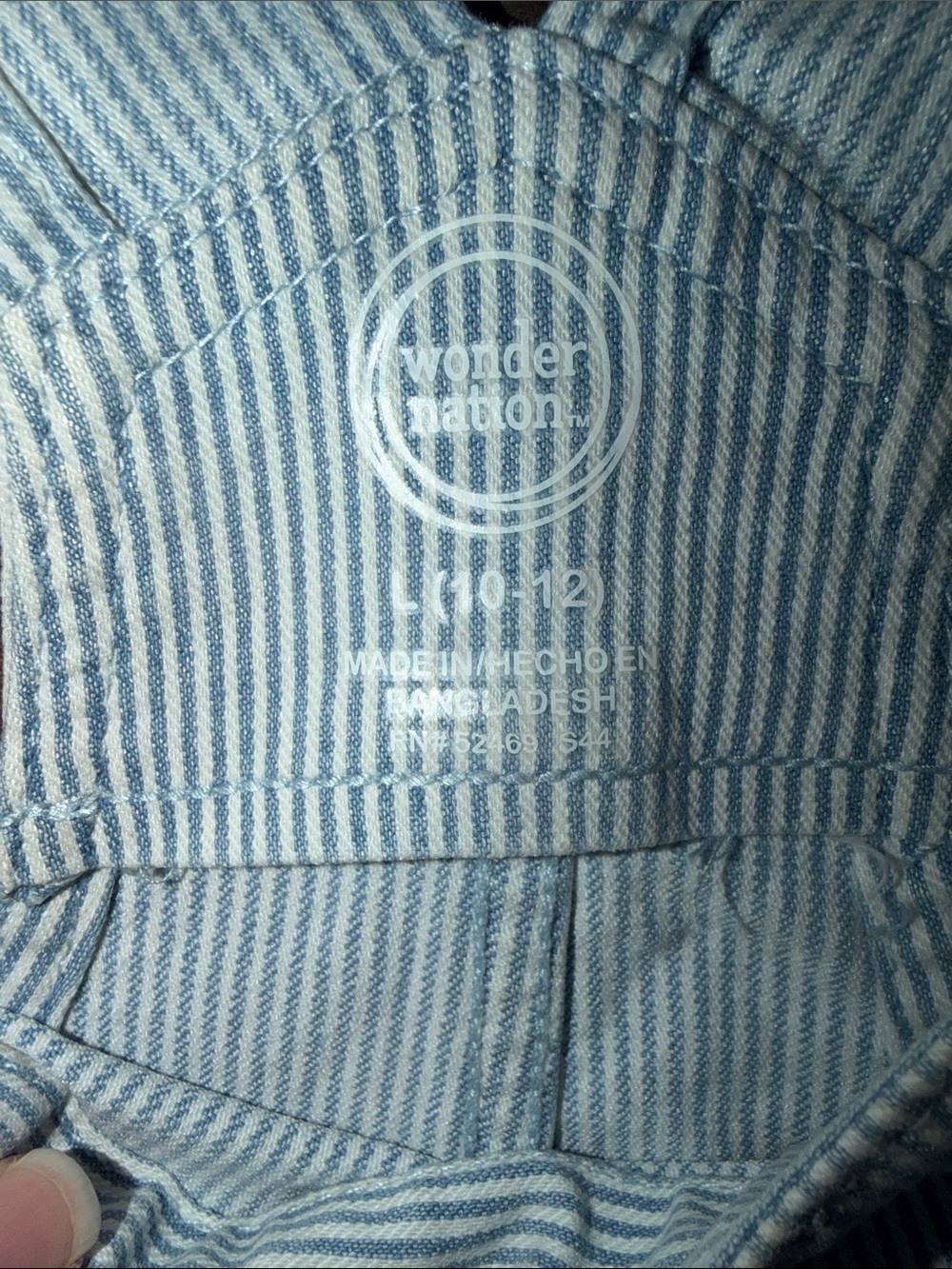 wonder nation White and Light Blue Pinstripe Shortalls - Picture 3 of 3